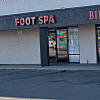 Happy family foot massage